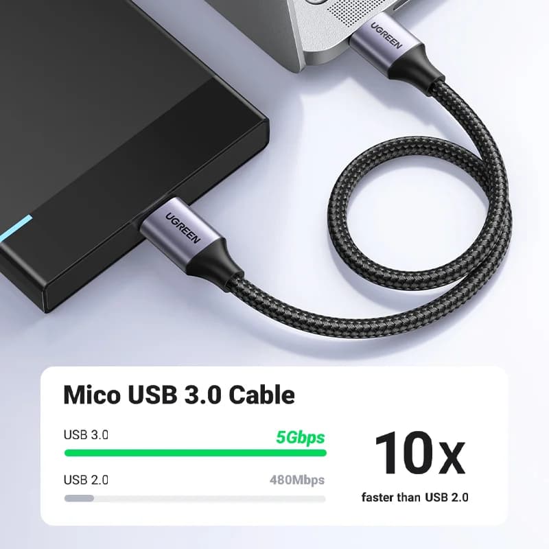USB 3.0 Micro-B Snabbcharging Datakabel