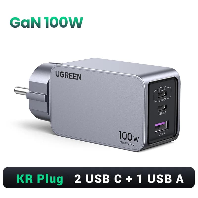 100W GaN USB-C snabbt laddare, koreansk kontakt