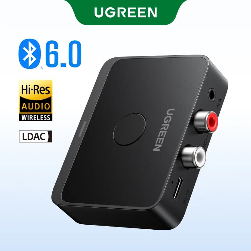 Bluetooth 6.0-ljudmottagare, 3,5 mm och RCA
