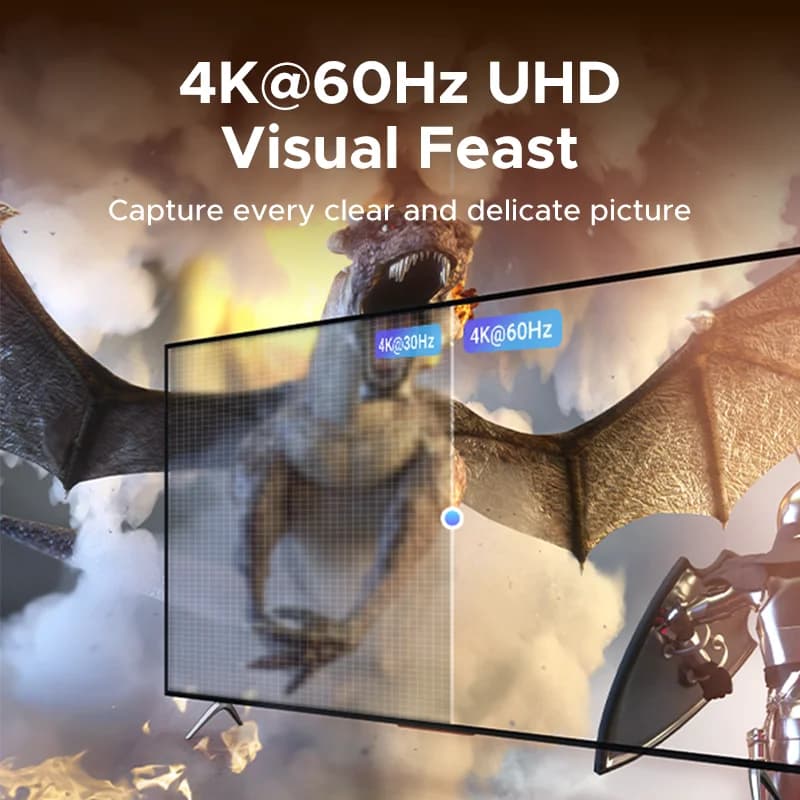 5-portars 4K HDMI-switch med fjärrkontroll