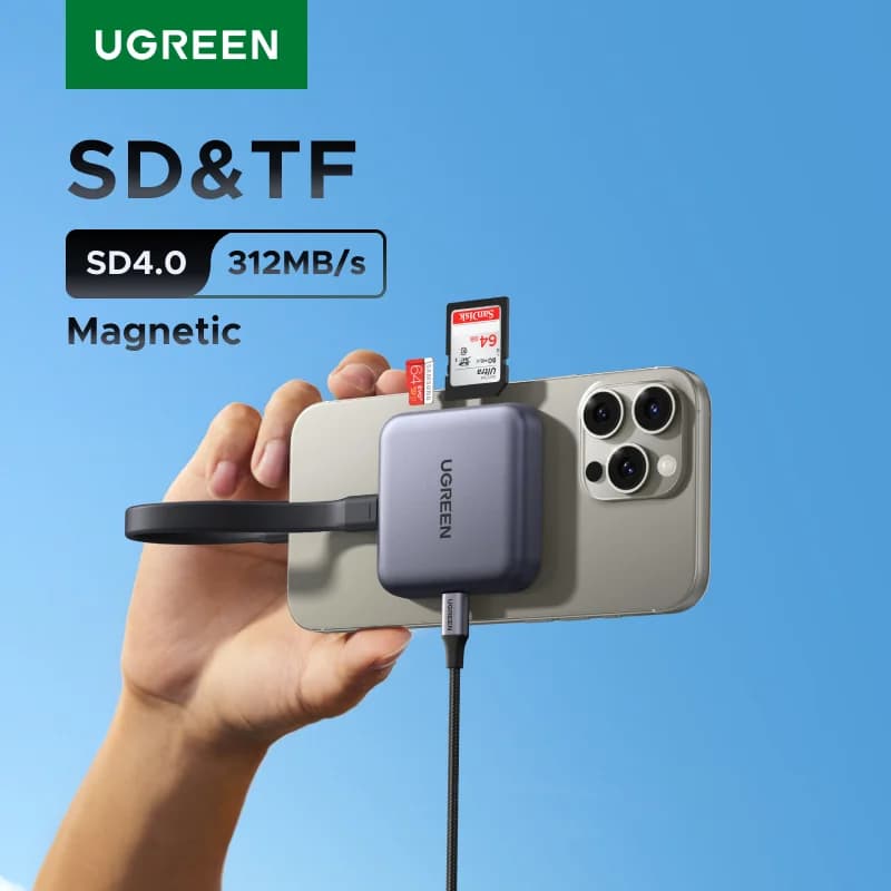 Magnetisk USB-C SD- och TF-kortläsare, 312MB/s