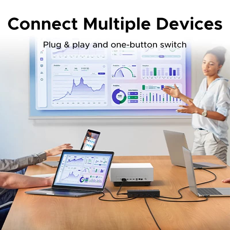 5-portars 4K HDMI-switch med fjärrkontroll