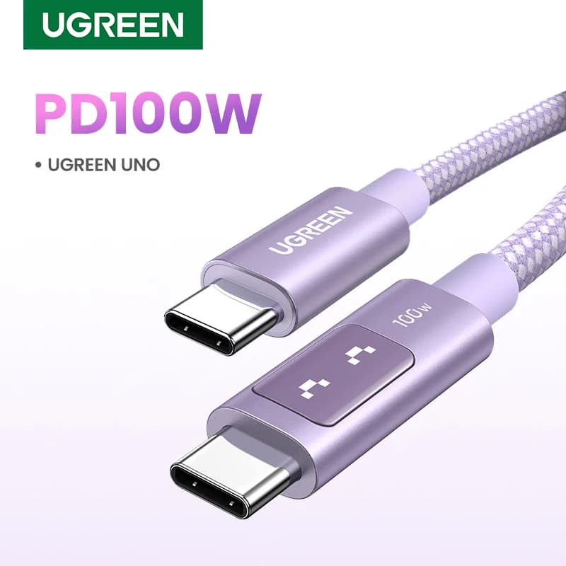 USB-C till USB-C kabel, 100W PD, Multicolor