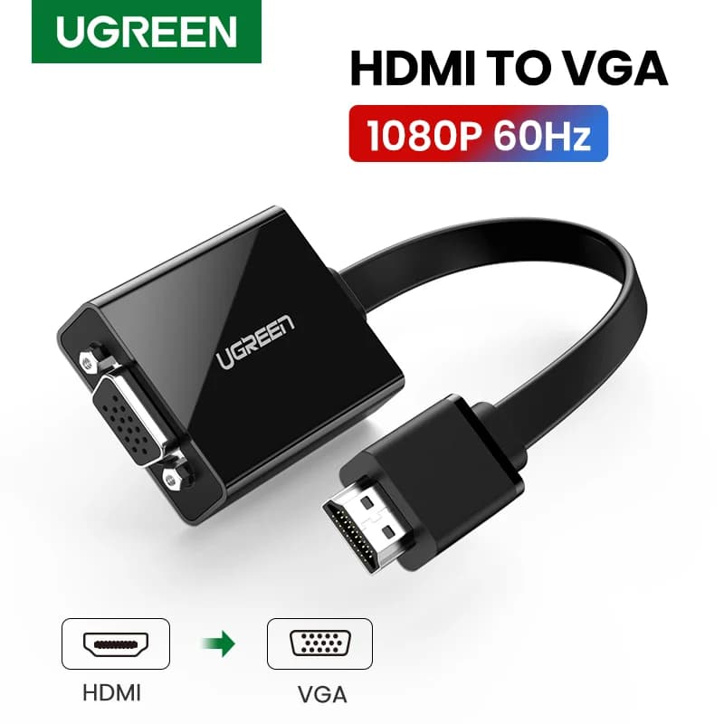 HDMI till VGA-adapter med 3,5 mm ljud, 1080P