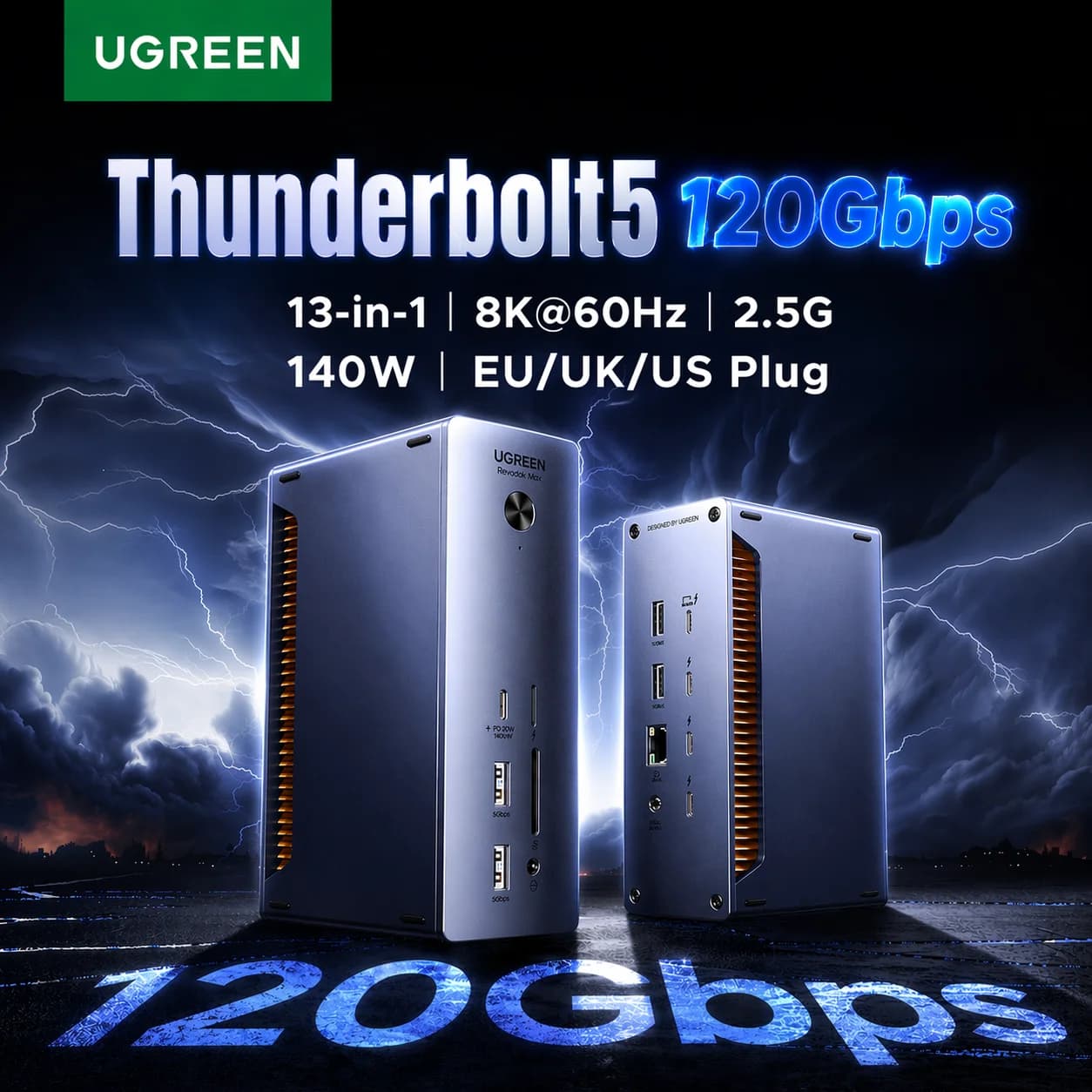 Thunderbolt 5 dockningsstation 120Gbps 8K