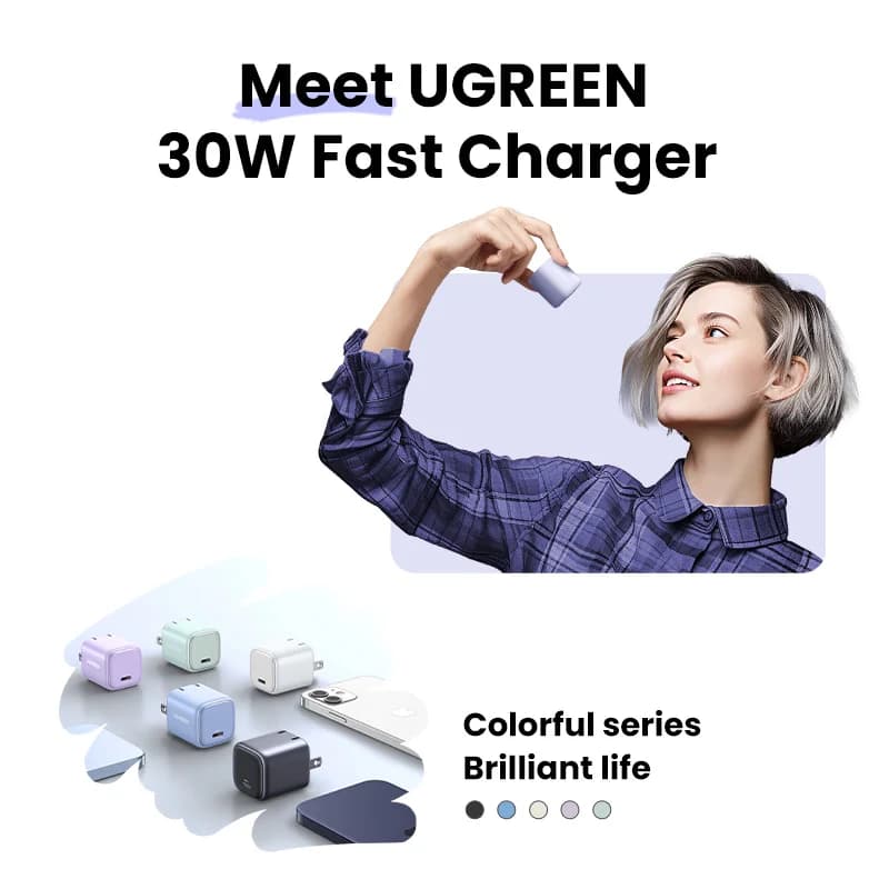 30W GaN USB-C Snabbväggsladdare