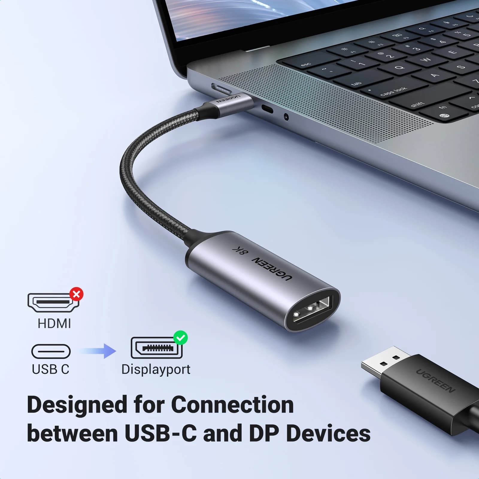 USB-C till 8K DisplayPort 1.4 Adapterkabel