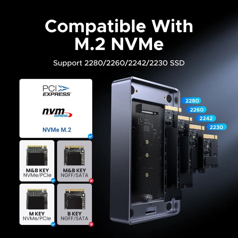 USB4 M.2 NVMe SSD-hölje, 40Gbps, Thunderbolt