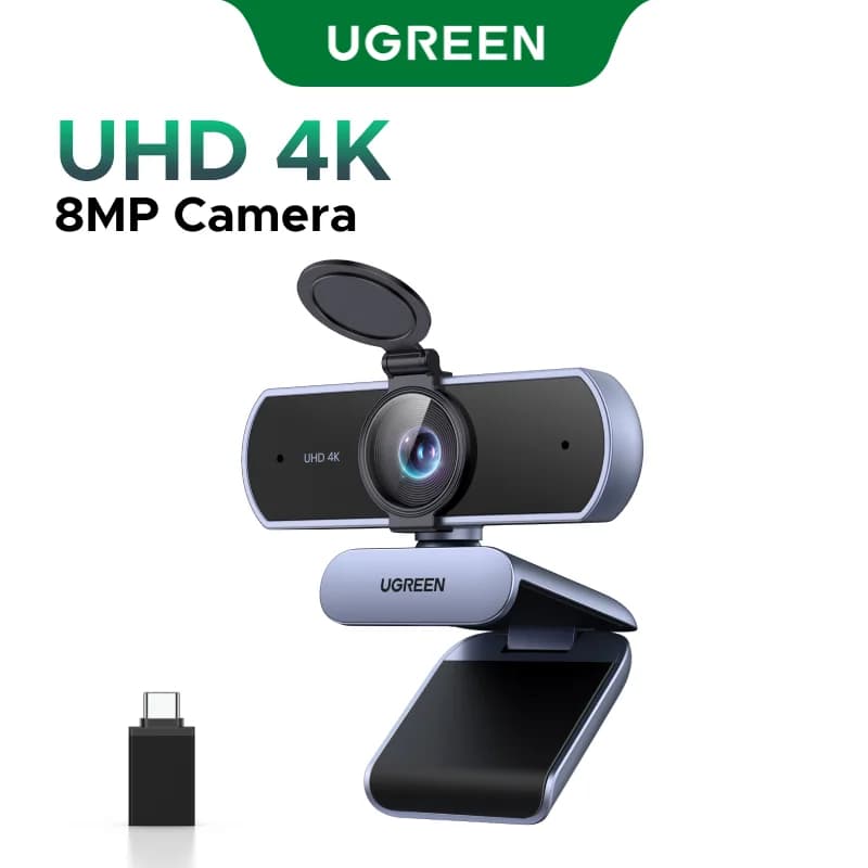 2K HD USB-webbkamera med dubbla mikrofoner