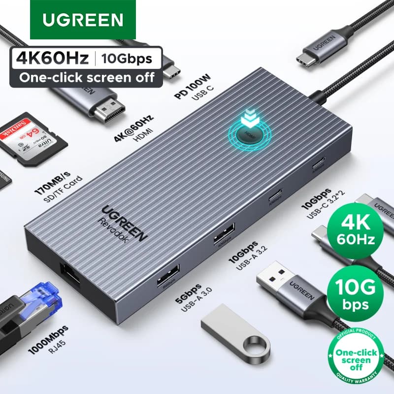 USB-C-hub med 4K HDMI, Ethernet och 100W PD