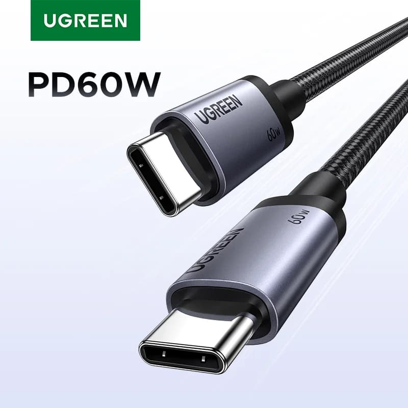 USB-C till USB-C kabel, 60W PD snabbladdning