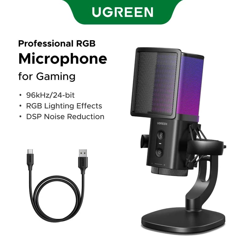 USB Microphone with Touch Mute and RGB Lighting