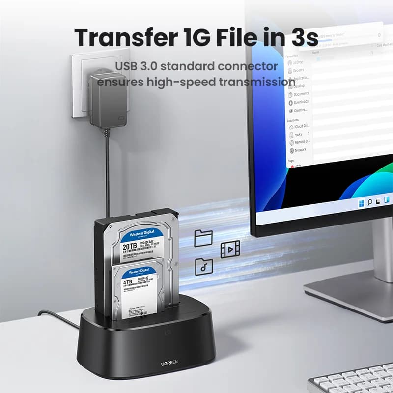 Dubbel SATA till USB 3.0 HDD-dockstation