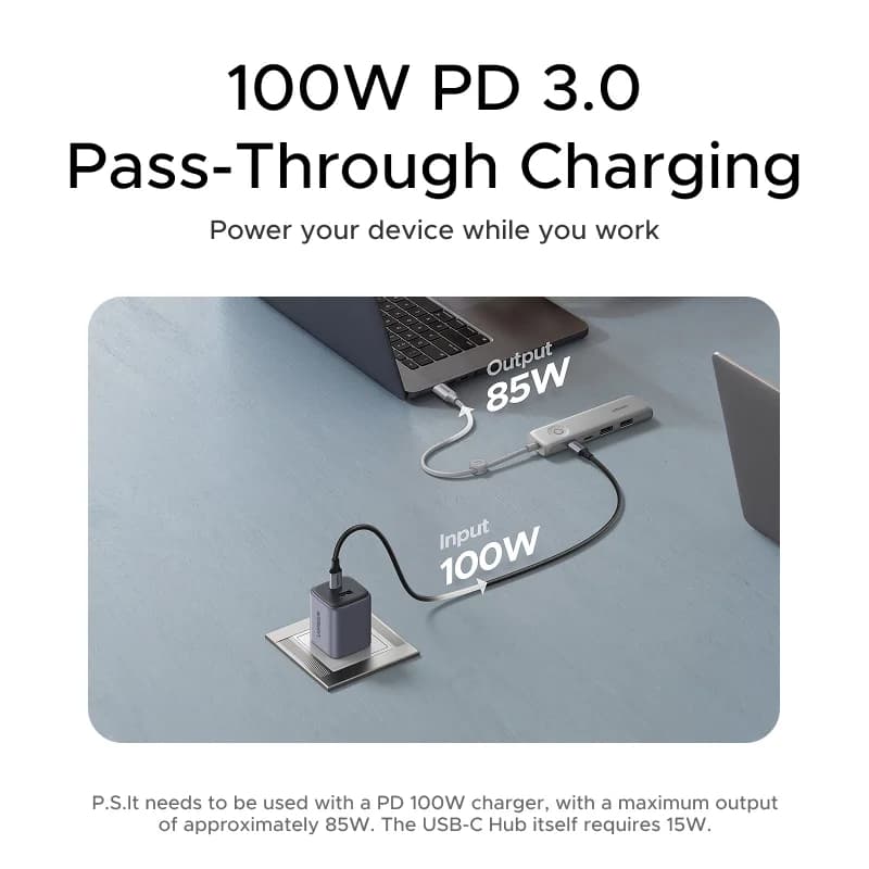 USB-C Hub med 4K HDMI, 10Gbps Data och Skärmlås