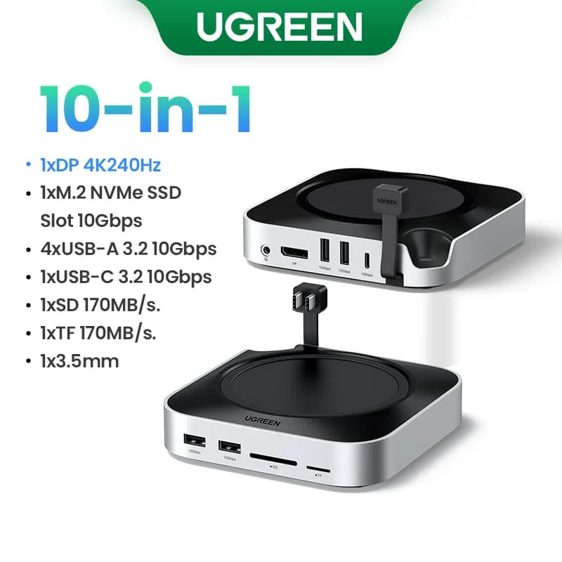 Mac Mini dockningsstation med M.2 SSD-fack, 4K DP
