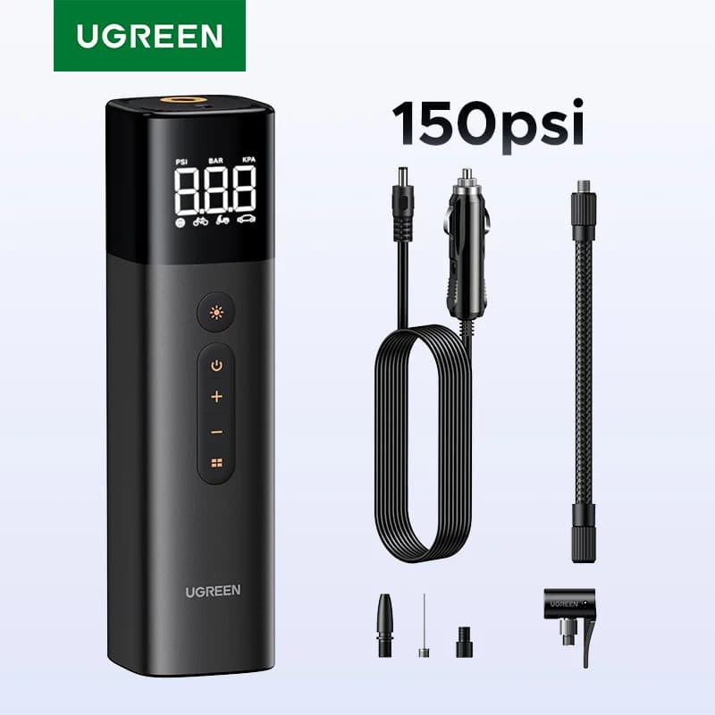 Bärbar digital däckpumpe med LCD-display
