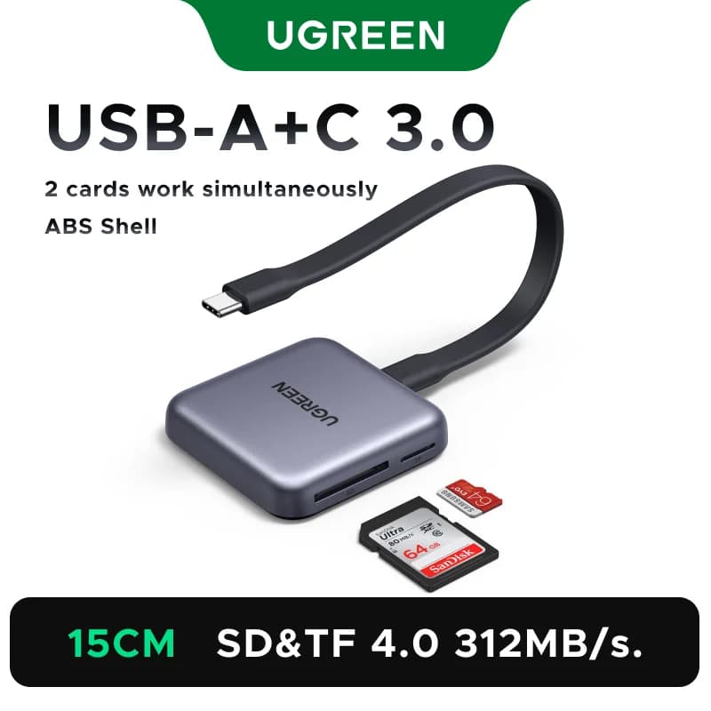 Magnetisk USB-C SD- och TF-kortläsare, 312MB/s