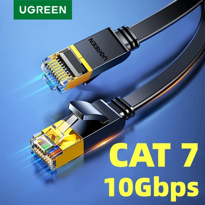 Cat 7 platt Ethernet-kabel, 10Gbps STP LAN-kabel